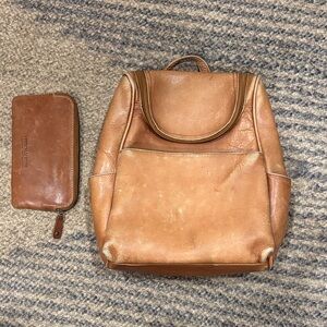 Tan Wilson Leather Backpack (+Wallet)